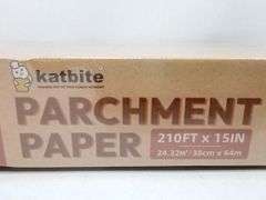 Katbite Heavy Duty Parchment Paper Roll – Brown 210' x 15" Extra Strong 45gsm