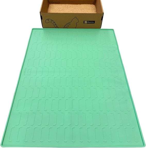 Opetority, Cat Litter Box Mat, Green, 24" x 32"