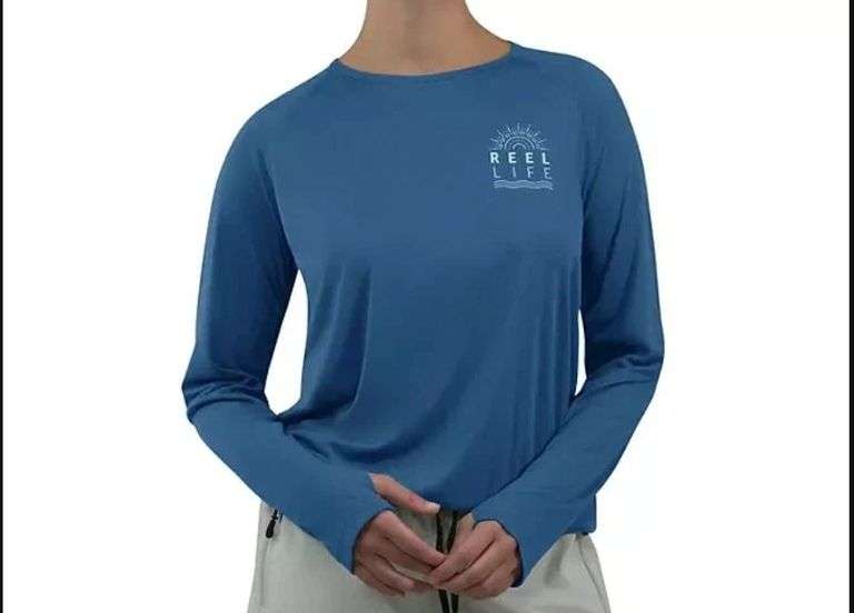 Reel Life, Long Sleeve Tee, Blue, XL