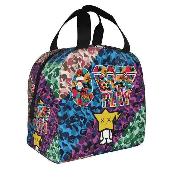 Insulated Camo Lunch Tote, Leakproof Cooler Bag, 6" x 9"