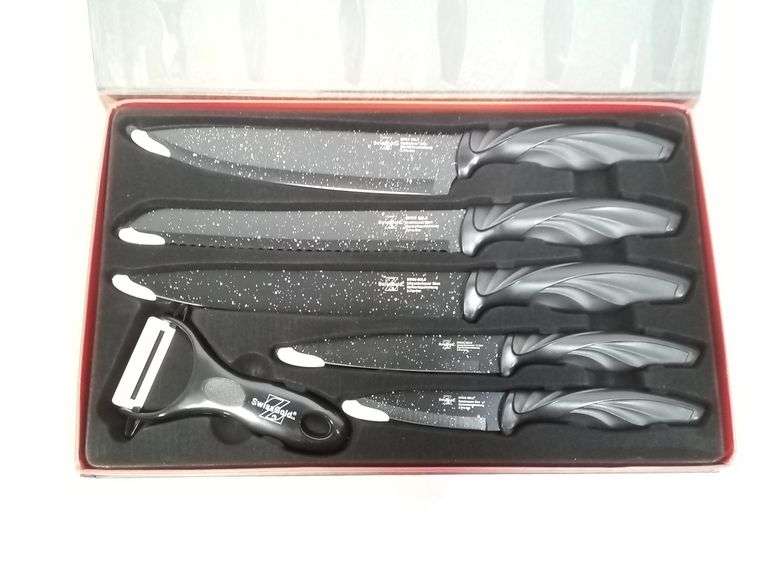 Z Swiss Gold, Pro Line Kitchen 6 Piece Knife Set, Marble Coating