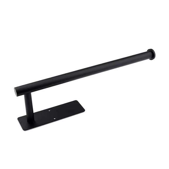 Self Adhesive or Wall Mounted Paper Towel Holder, Black