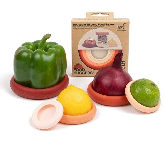 Food Huggers, Reusable Silicone Food Savers, 5 Pieces
