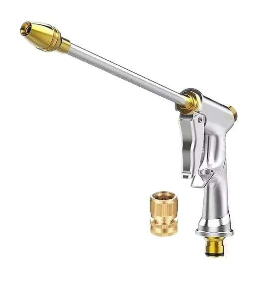 Metal Garden Hose Nozzle, 360 Degree High Pressure Spray Gun