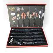 Z Swiss Gold, Pro Line Kitchen 6 Piece Knife Set, Marble Coating