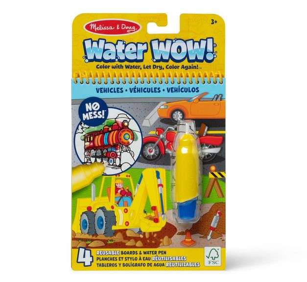 Melissa & Doug On The Go Water Wow! 4 Reusable Boards & Water Pen