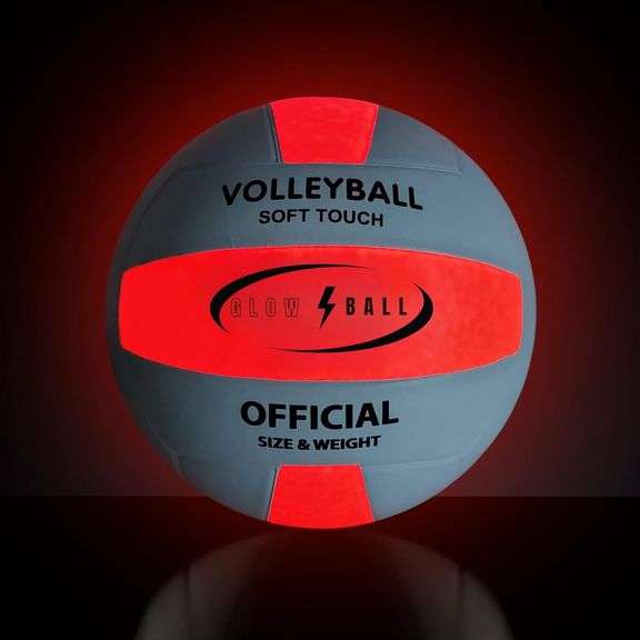 Glow In The Dark Volleyball, Official Size #5, LED, Installed & Spare Batteries