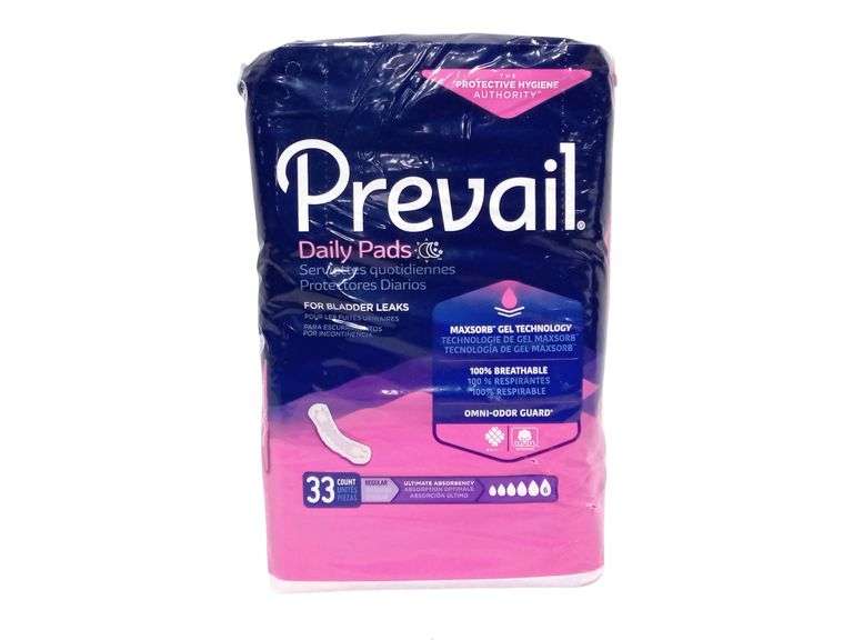 Prevail Daily Pads for Bladder Leaks Ultimate Absorbency – Regular 33 Count