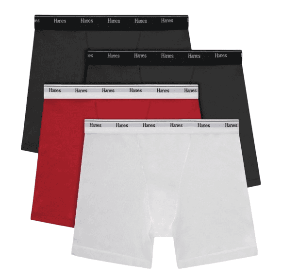 Hanes Originals Women's Cotton Stretch Mid-Thigh Boxer Briefs – 4 Count
