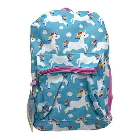Moda West, Rainbow Unicorn Briefcase Backpack, 15" x 11" x 4"