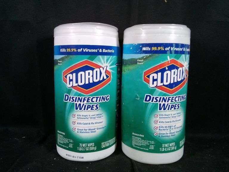 Lot of 2 Clorox Disinfecting Wipes Fresh Scent – 75 Wet Wipes ea.