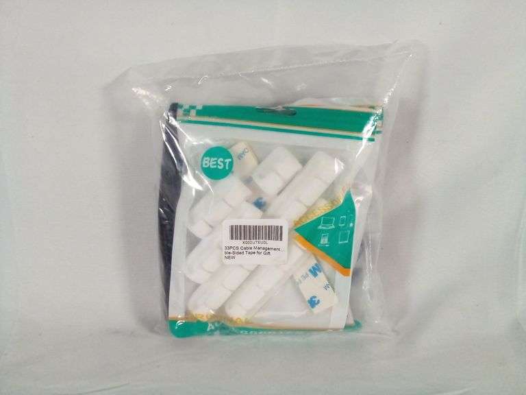 3M Cable Management Double-Sided Tape – White/Black 33-Pcs