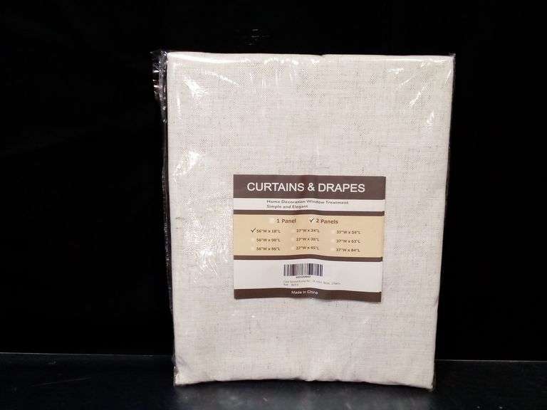 Linen Textured Kitchen Valance – Natural 56" x 18" 2-Panels