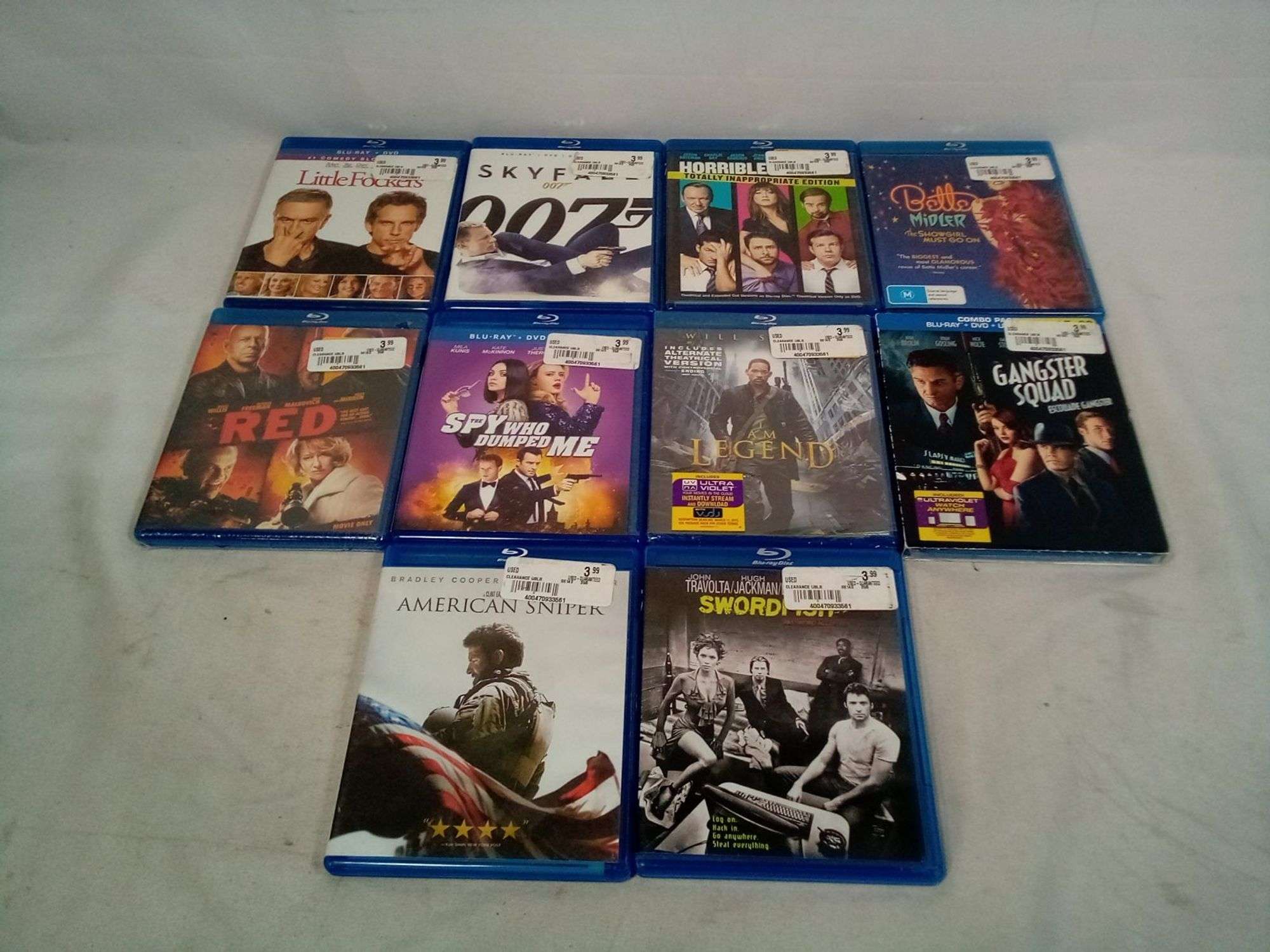 Assortment of 10 Blu-ray Movies – Skyfall, RED, American Sniper