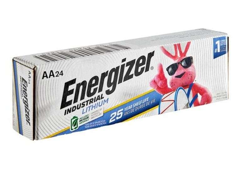 Energizer Industrial Lithium LN91 AA Batteries, 24 Count (6 Packs of 4)
